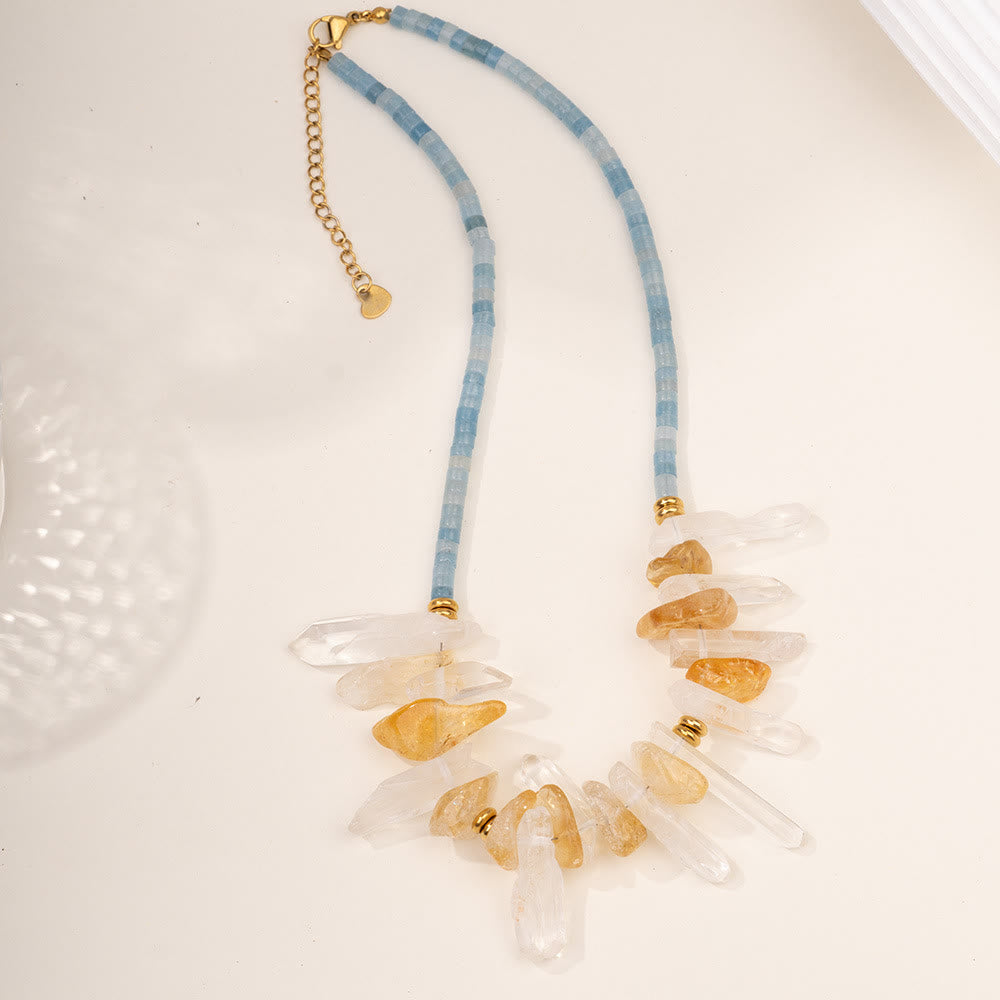 Collana con ciondolo a forma di pesce in acciaio inossidabile con perline di cristallo Olivenorma