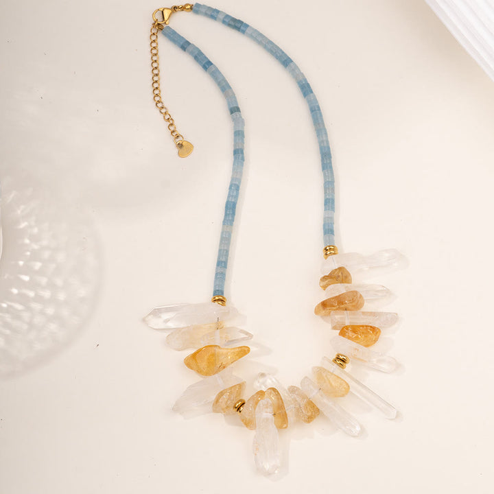 Collana con ciondolo a forma di pesce in acciaio inossidabile con perline di cristallo Olivenorma