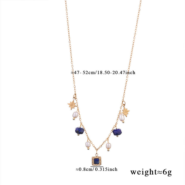 Collana di perle di lapislazzuli di perle d'acqua dolce Olivenorma
