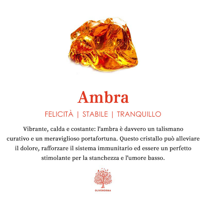 Anello Olivenorma Retro con pietra preziosa in ambra delicata