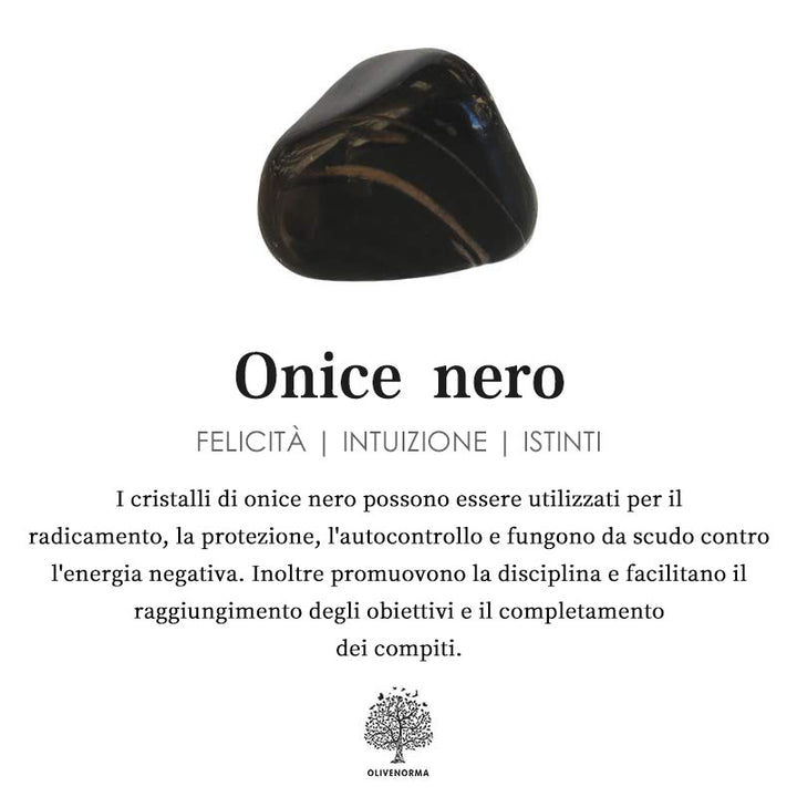 Anello regolabile con motivo etnico in onice nero Olivenorma