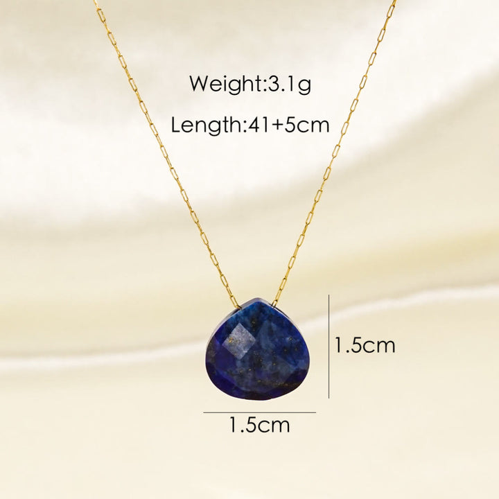 Collana con ciondolo a goccia d'acqua sfaccettata in cristallo naturale Olivenorma