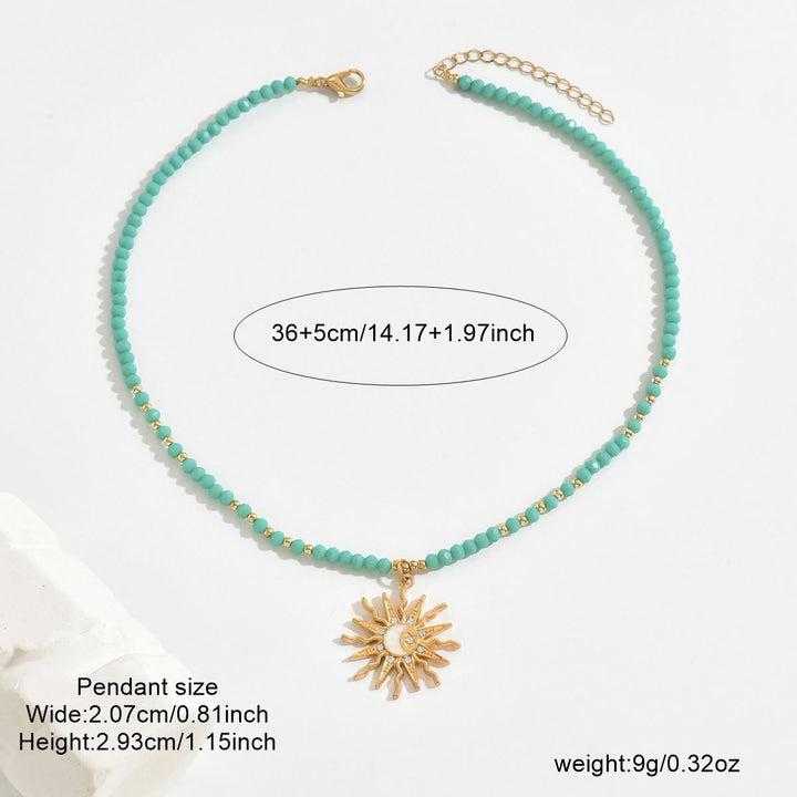 Collana con ciondolo a forma di malocchio con perline di cristallo naturale Olivenorma