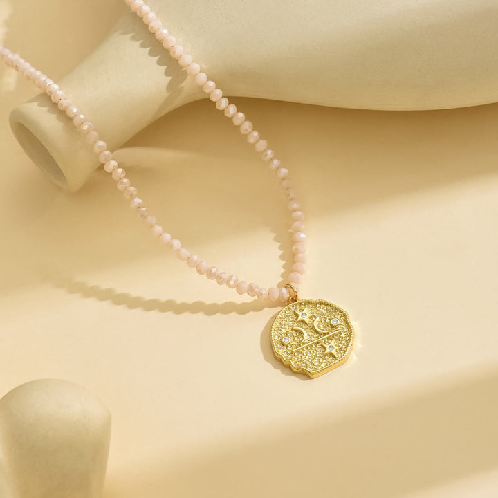 Collana con ciondolo a forma di malocchio con perline di cristallo naturale Olivenorma