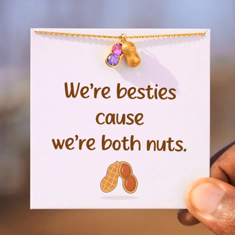 Bracciale Olivenorma "We Are Besties" con pietra portafortuna a forma di arachidi