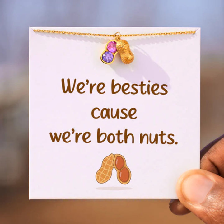 Bracciale Olivenorma "We Are Besties" con pietra portafortuna a forma di arachidi