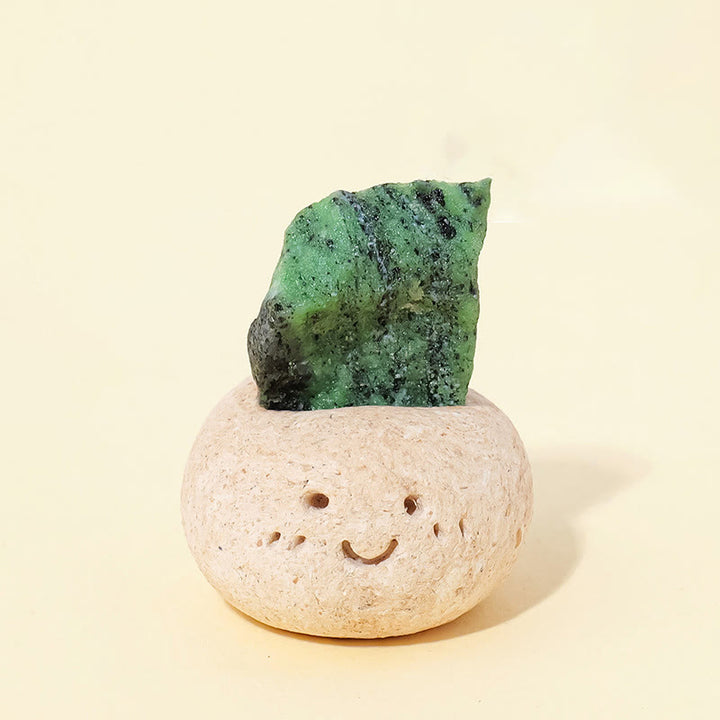 Decorazione a forma di fagiolo piccolo di cristallo irregolare naturale Olivenorma