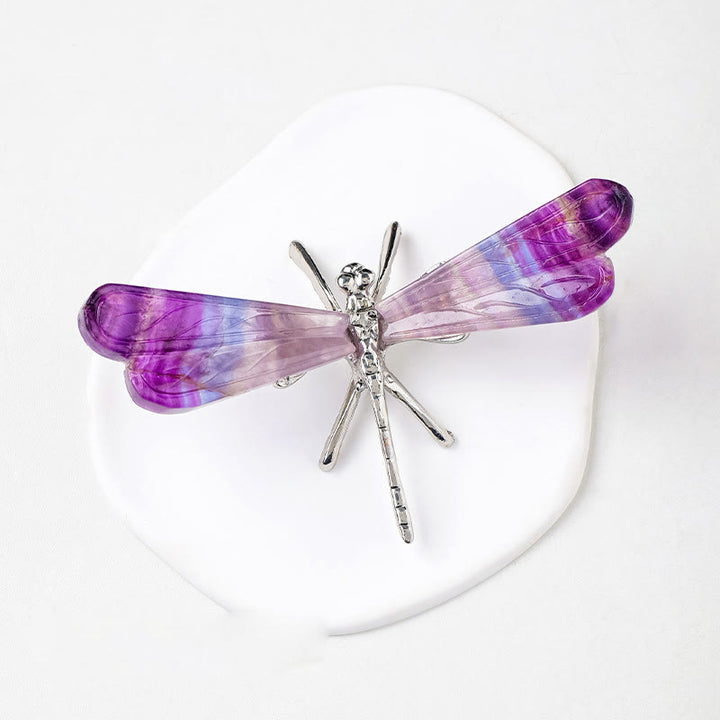 Decorazione con pietra preziosa libellula in fluorite arcobaleno naturale Olivenorma