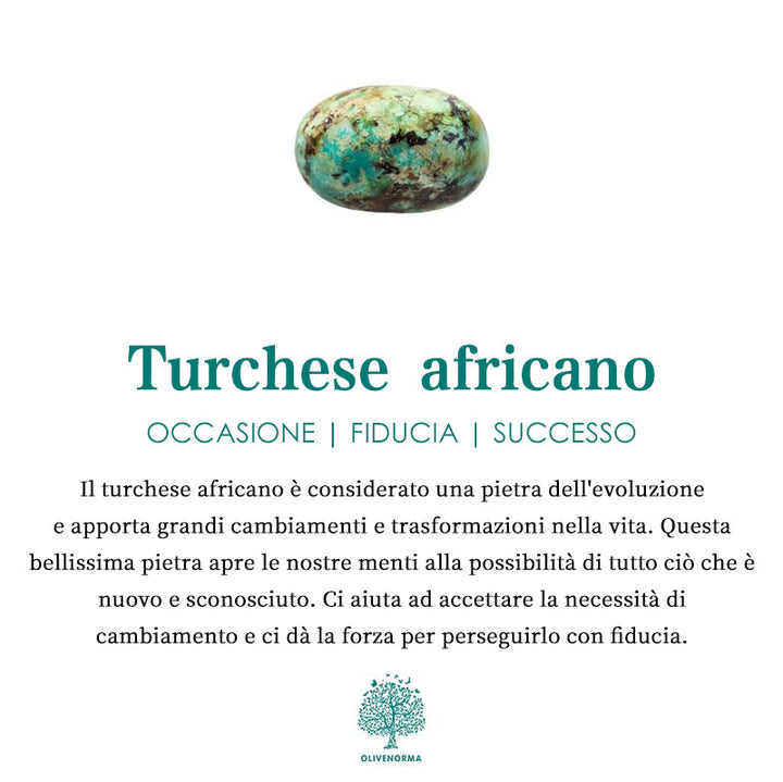 Olivenorma Anello regolabile in turchese africano naturale 18k