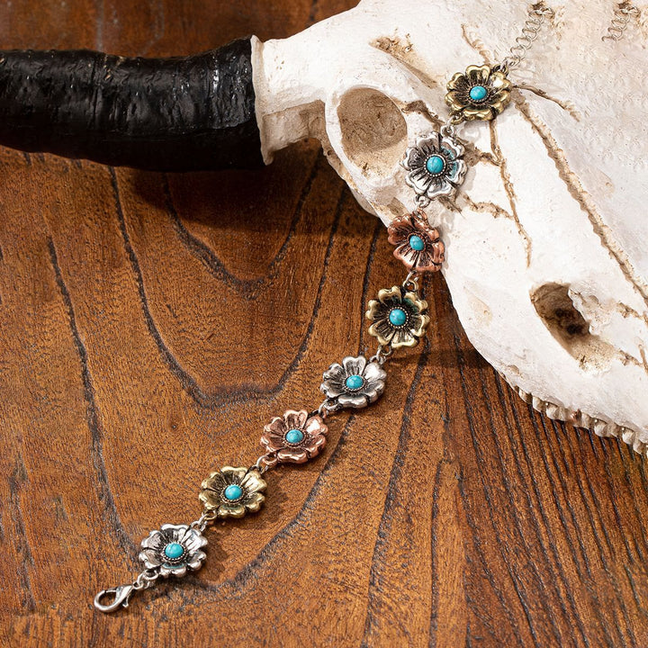 Bracciale in metallo turchese in stile bohémien Olivenorma