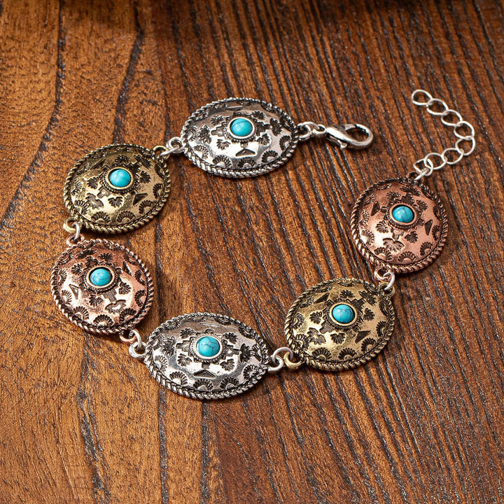 Bracciale in metallo turchese in stile bohémien Olivenorma
