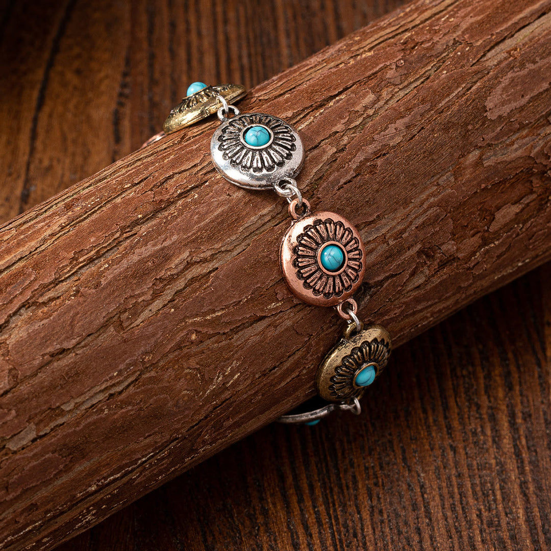 Bracciale in metallo turchese in stile bohémien Olivenorma
