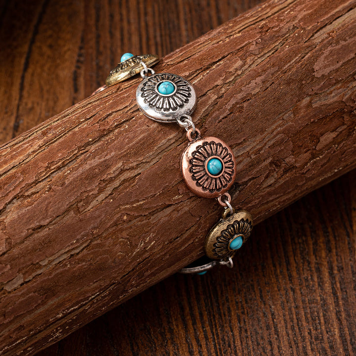 Bracciale in metallo turchese in stile bohémien Olivenorma