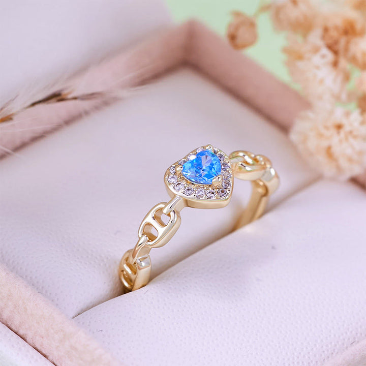 Anello al naso di maiale in acquamarina Olivenorma
