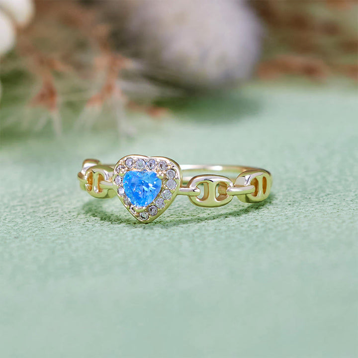 Anello al naso di maiale in acquamarina Olivenorma