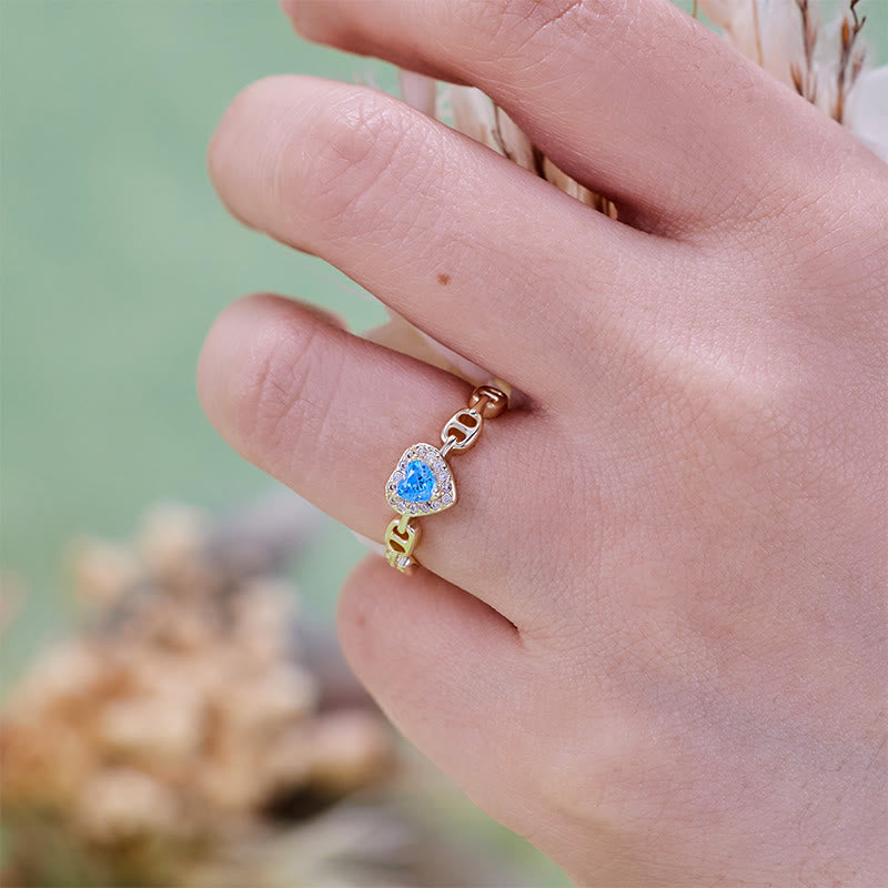 Anello al naso di maiale in acquamarina Olivenorma