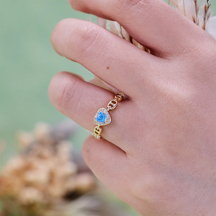 Anello al naso di maiale in acquamarina Olivenorma