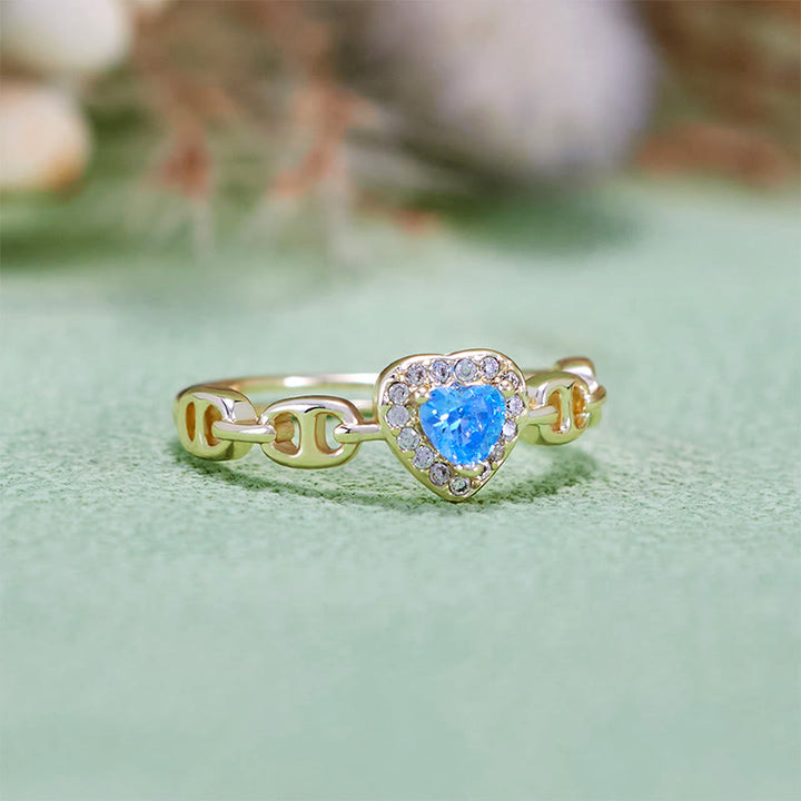 Anello al naso di maiale in acquamarina Olivenorma