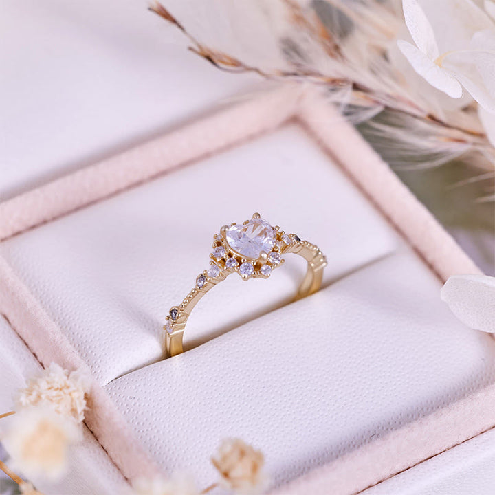 Olivenorma "Gypsophila" con cuore di diamanti simulati