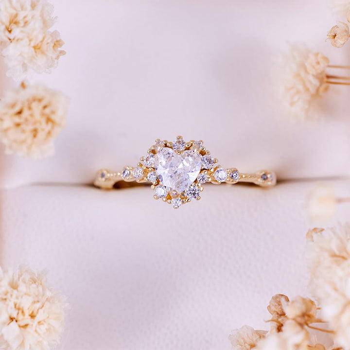 Olivenorma "Gypsophila" con cuore di diamanti simulati