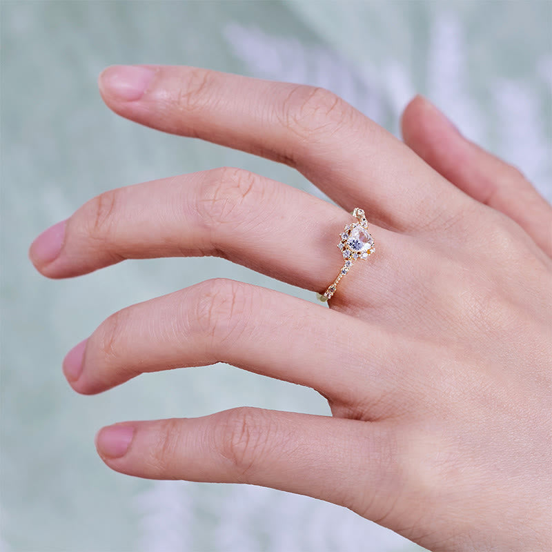 Olivenorma "Gypsophila" con cuore di diamanti simulati