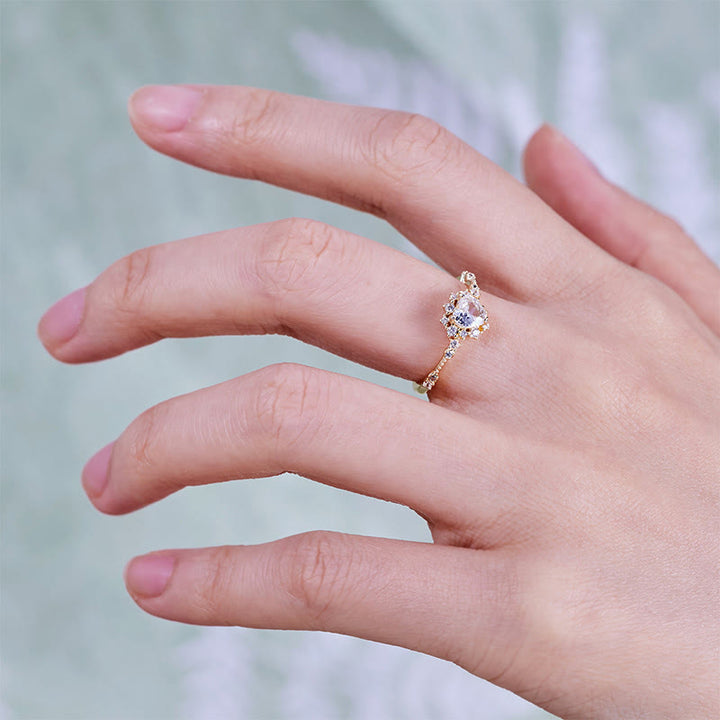 Olivenorma "Gypsophila" con cuore di diamanti simulati
