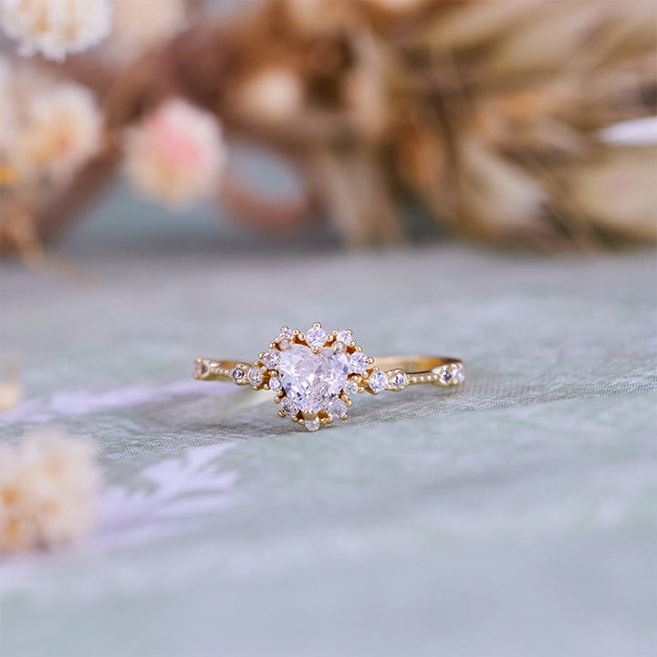 Olivenorma "Gypsophila" con cuore di diamanti simulati