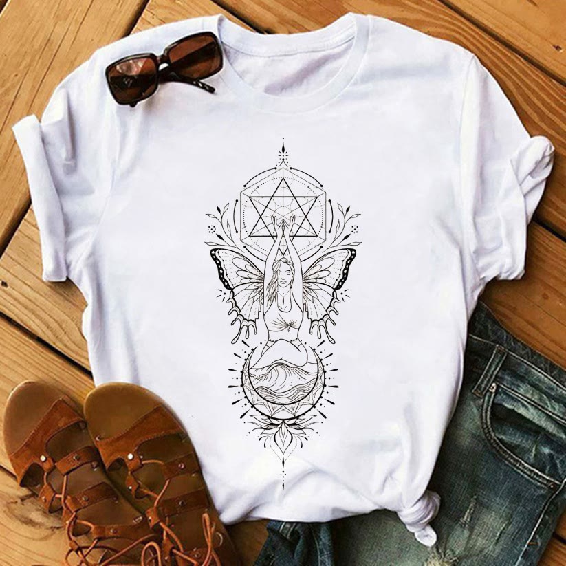 Magliette di cotone ispiratrici Olivenorma Tree of Life - Cubo e Fata di Metatron - 2XL - image 7