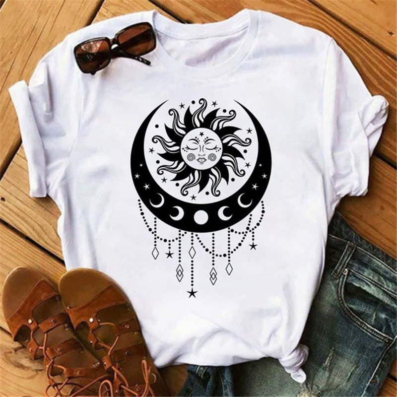 Maglietta stampata Olivenorma Cotton Moon Black Cat Lotus - Sole e Luna - 2XL - image 6