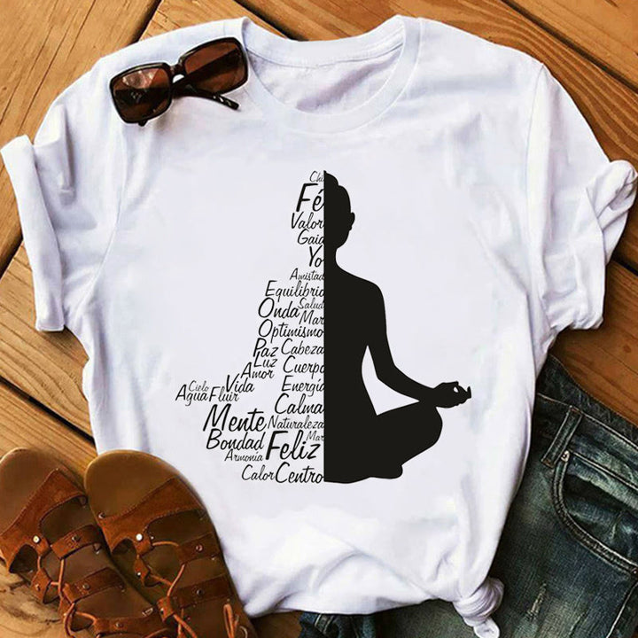 Olivenorma Buddha Chakra Meditazione Zen Hobo Boho T-shirt stampata