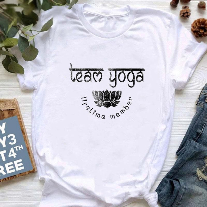 Maglietta stampata Meditazione Hamsa Buddha Lotus Olivenorma