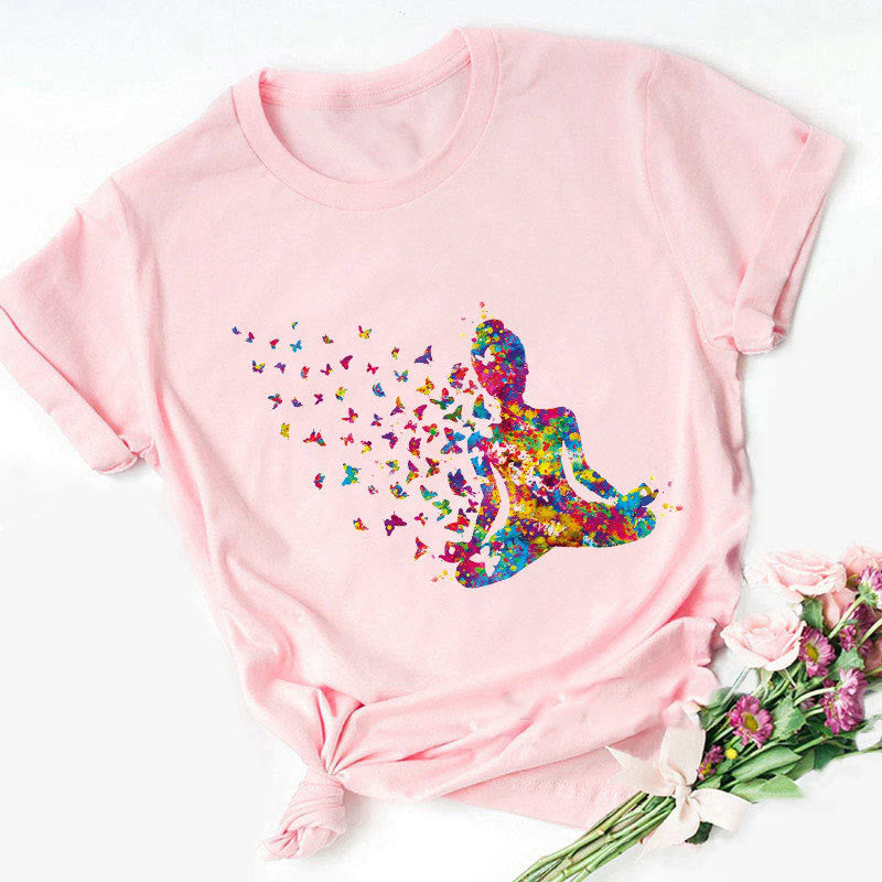 Olivenorma - Maglietta stampata con Buddha colorato e meditazione yoga - Buddha colorato n. 2 - Rosa - 2XL - image 10