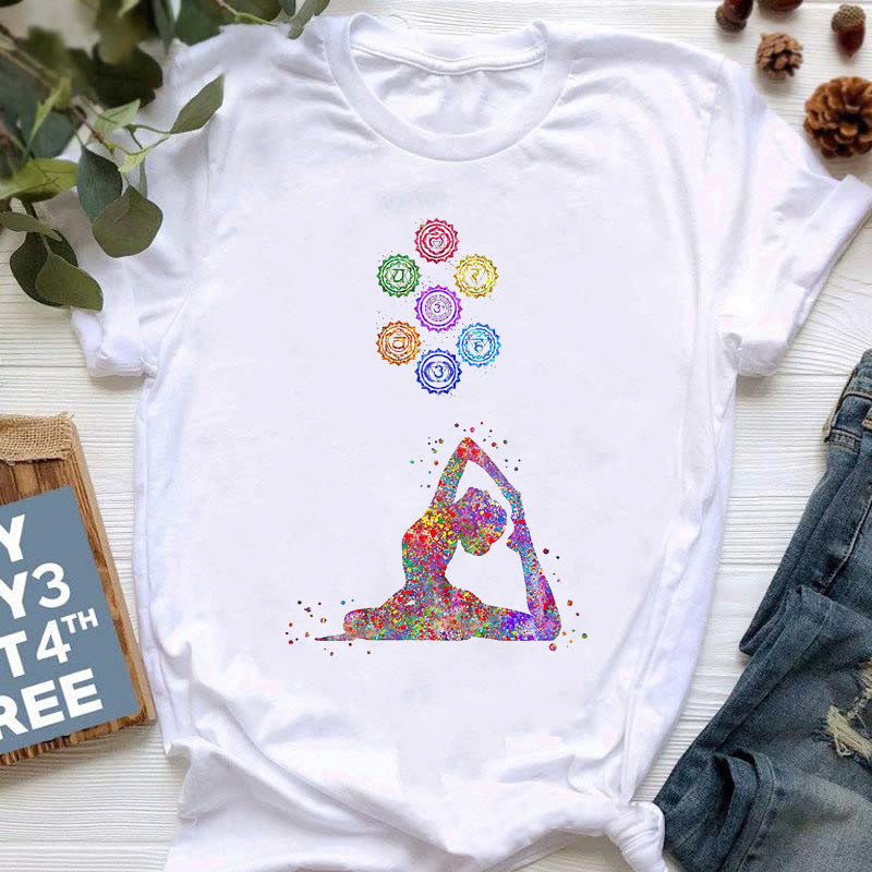 Olivenorma Yoga Meditazione Top T-shirt stampata colorata