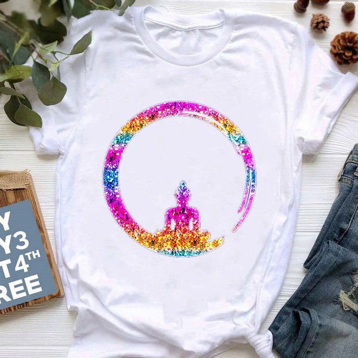 Olivenorma Yoga Meditazione Top T-shirt stampata colorata