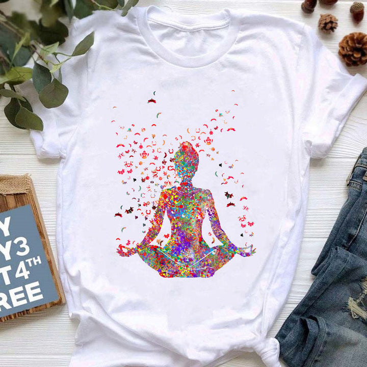 Olivenorma Yoga Meditazione Top T-shirt stampata colorata