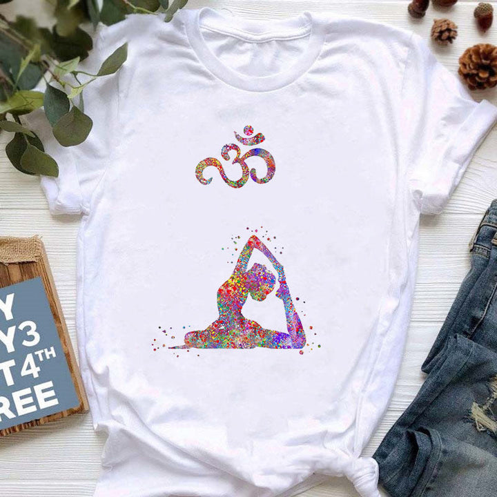 Olivenorma Yoga Meditazione Top T-shirt stampata colorata