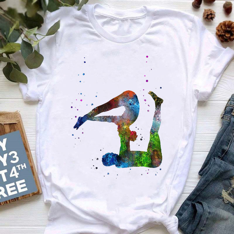 Olivenorma Yoga Meditazione Top T-shirt stampata colorata