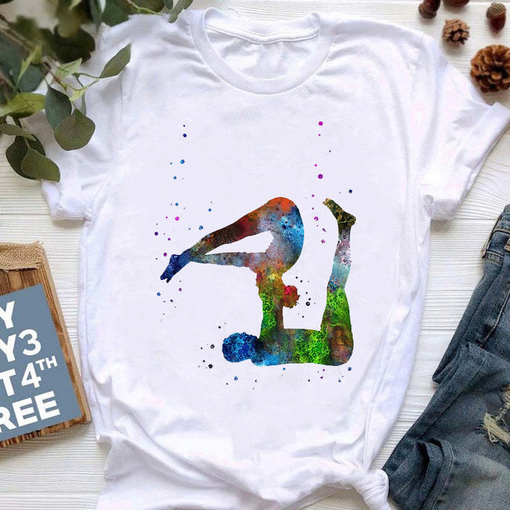 Olivenorma Yoga Meditazione Top T-shirt stampata colorata