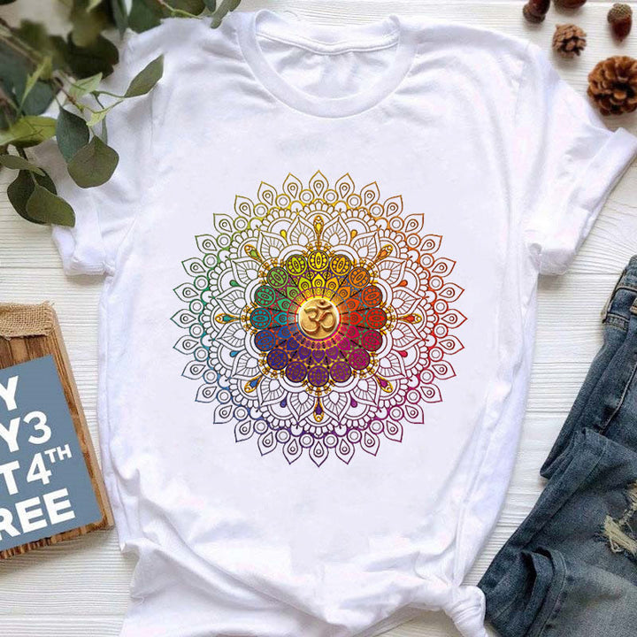 Olivenorma Yoga Meditazione Top T-shirt stampata colorata