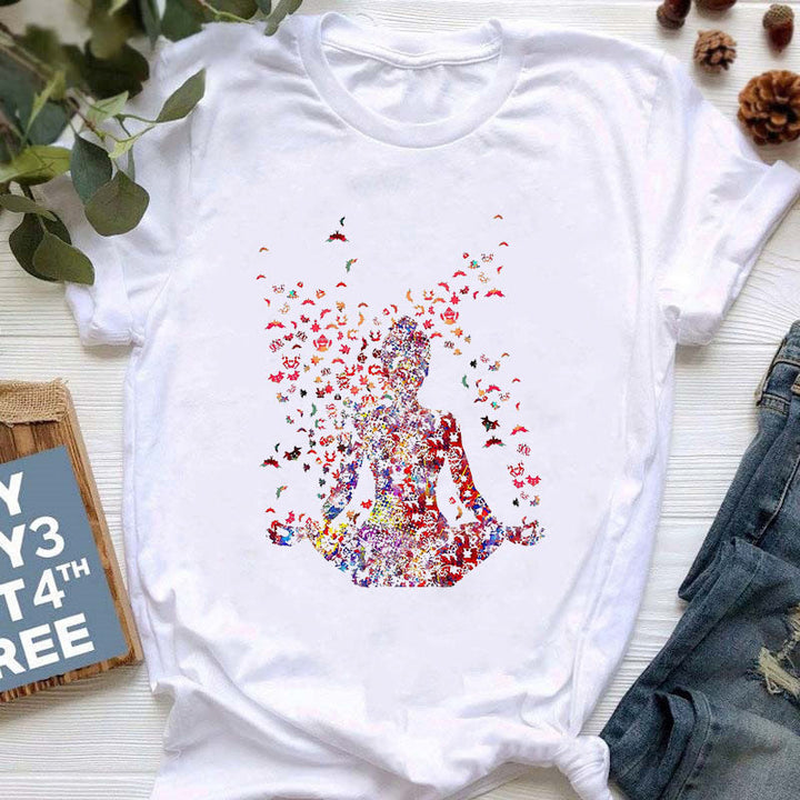 Olivenorma Yoga Meditazione Top T-shirt stampata colorata