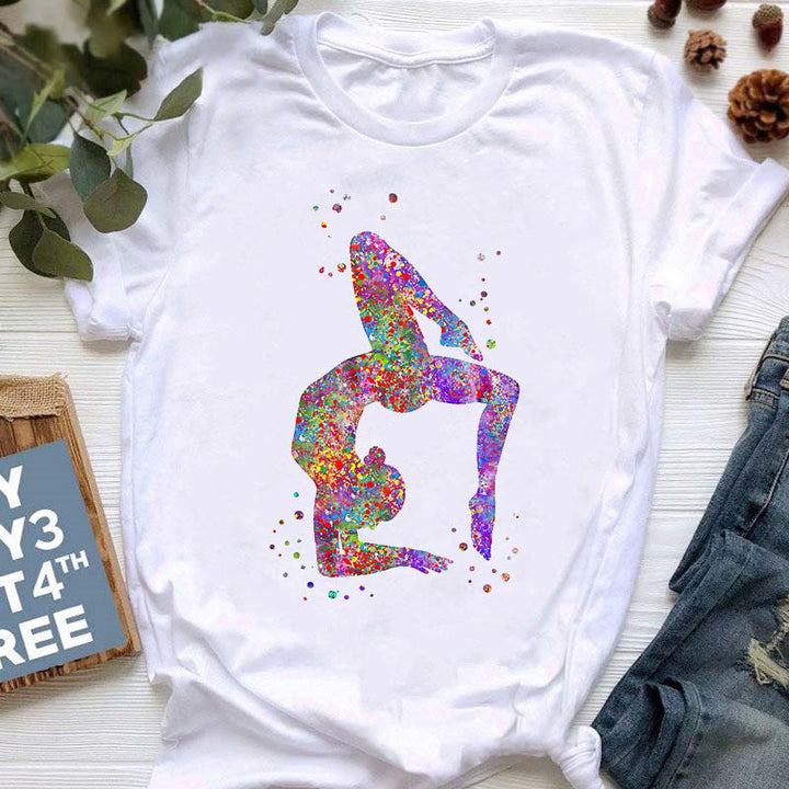 Olivenorma Yoga Meditazione Top T-shirt stampata colorata