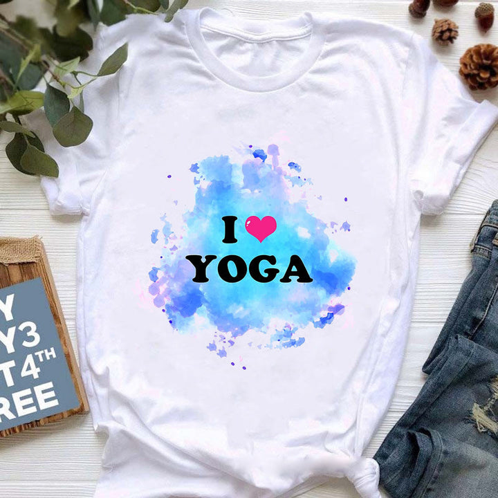 Olivenorma Buddha Yoga Meditazione Top T-shirt stampata colorata - Amo lo YOGA - 2XL - image 16
