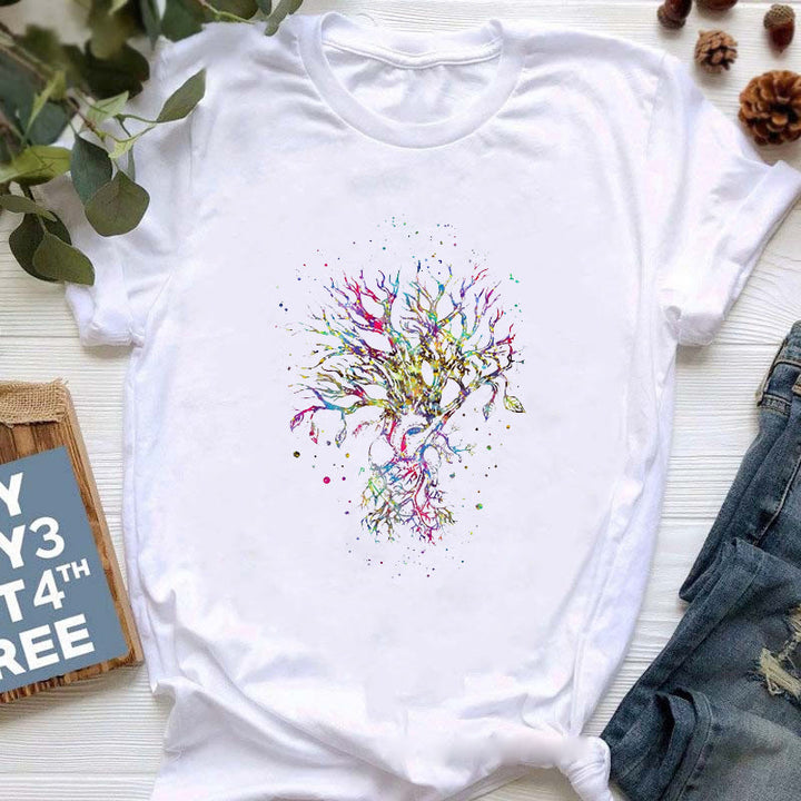 Olivenorma Buddha Yoga Meditazione Top T-shirt stampata colorata - Albero della vita n. 1 - 2XL - image 9