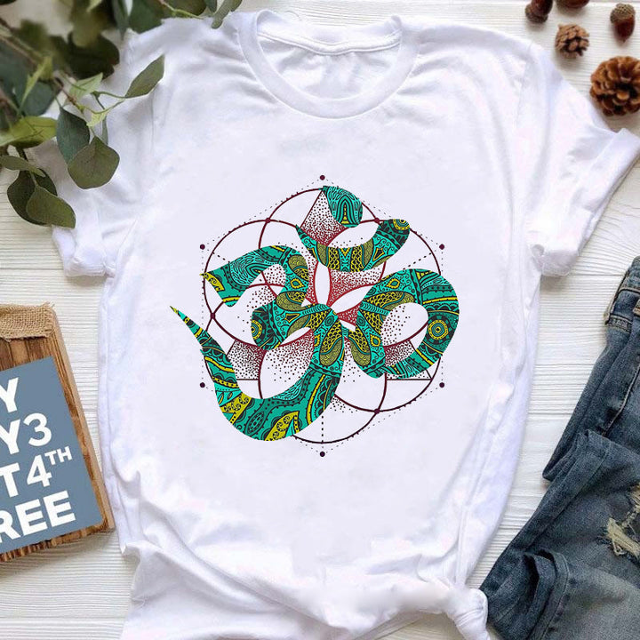 Olivenorma Buddha Yoga Meditazione Top T-shirt stampata colorata
