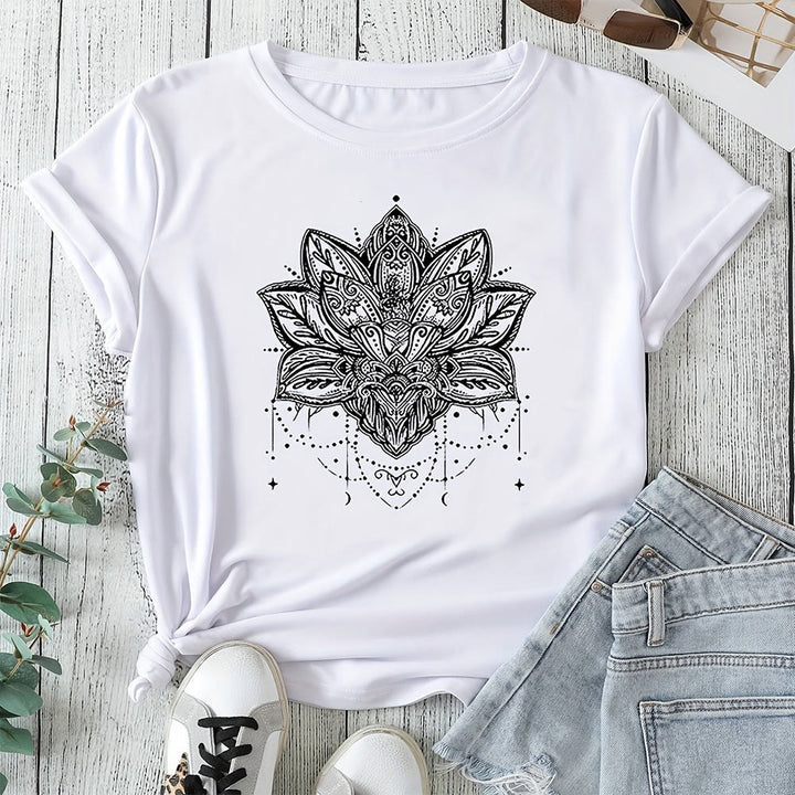 Olivenorma T-shirt a maniche corte traspirante Lotus Fashion da donna - Bianco - 2XL - image 3