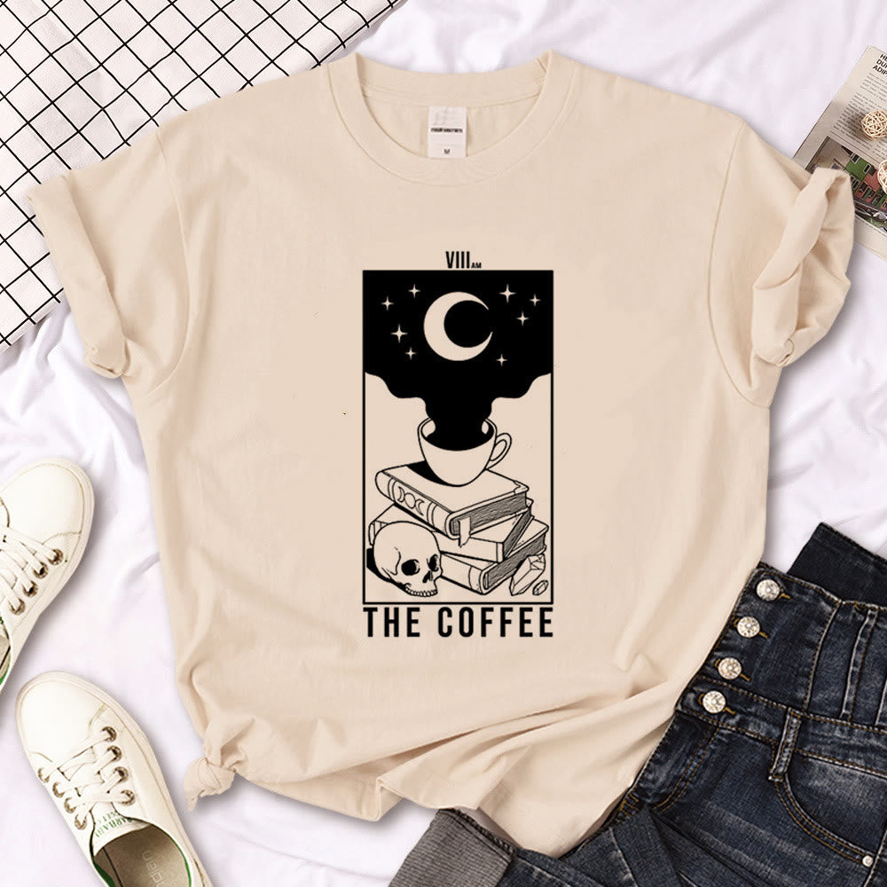 Maglietta Olivenorma con stampa gotica "Triple Moon Witch" color cachi - Bianco Il Caffè - 2XL - image 3