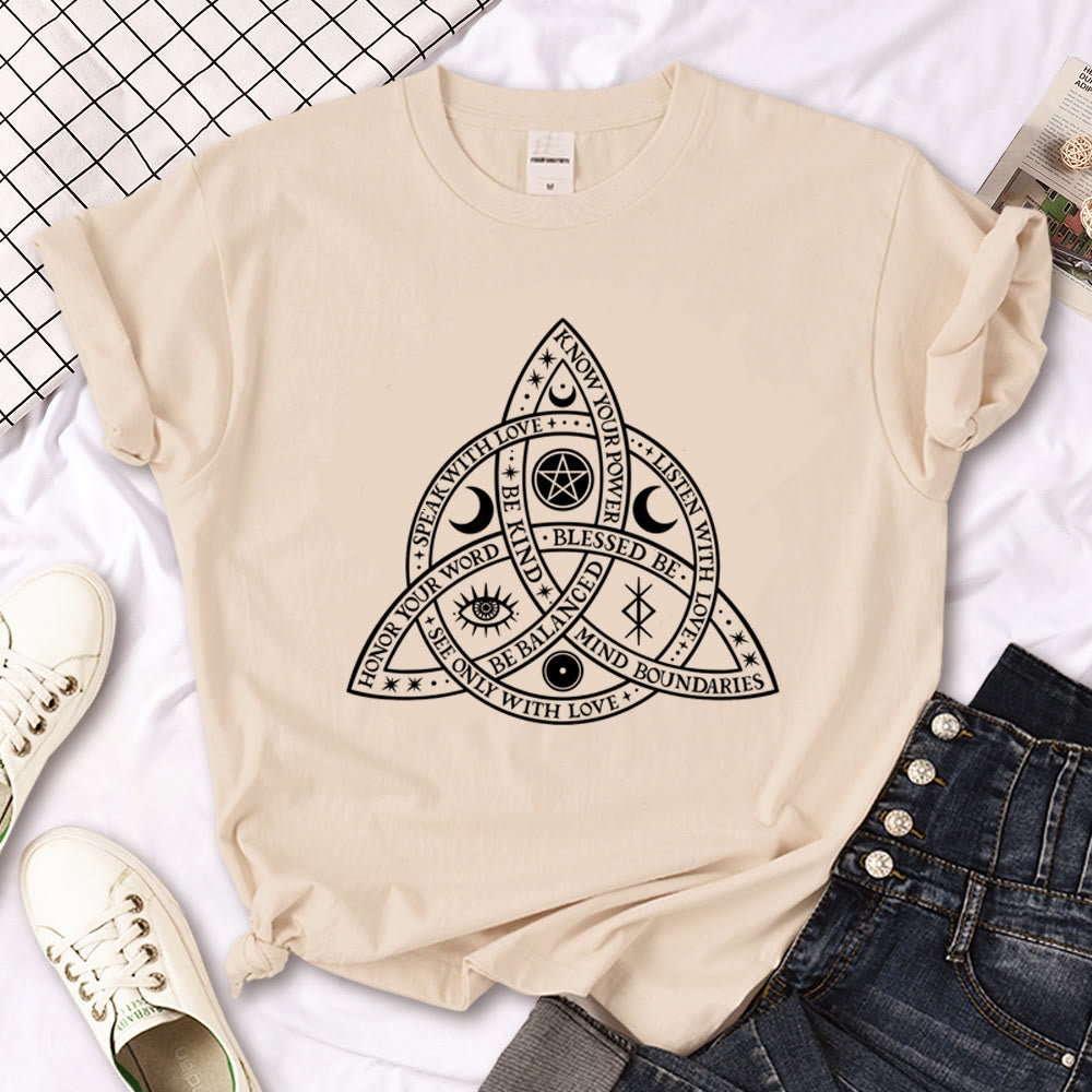 Maglietta Olivenorma con stampa gotica "Triple Moon Witch" color cachi - Triquetra - 2XL - image 19