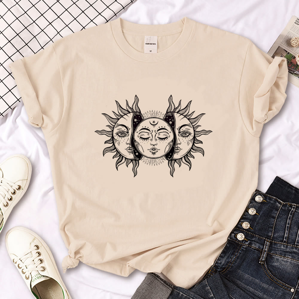 Maglietta Olivenorma con stampa gotica "Triple Moon Witch" color cachi - Doppio Sole - 2XL - image 11