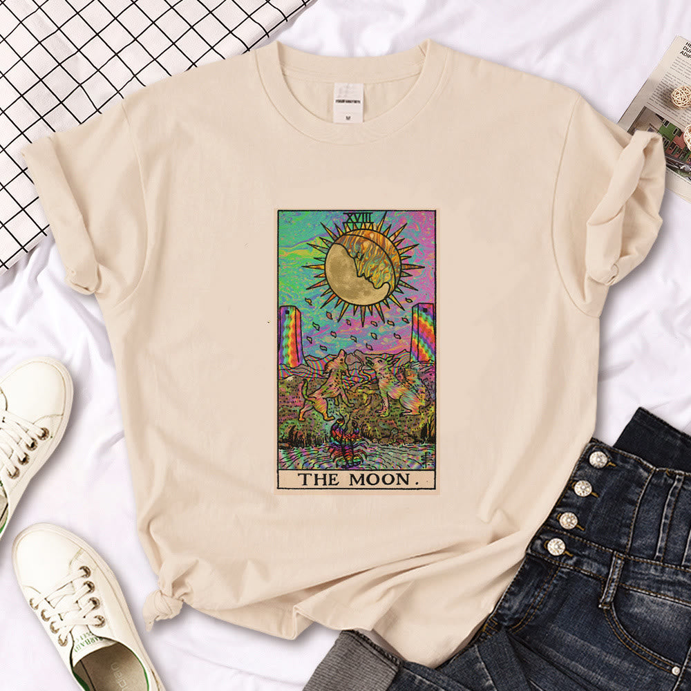 Maglietta Olivenorma con stampa gotica "Triple Moon Witch" color cachi - Tarocchi e la Luna - 2XL - image 14