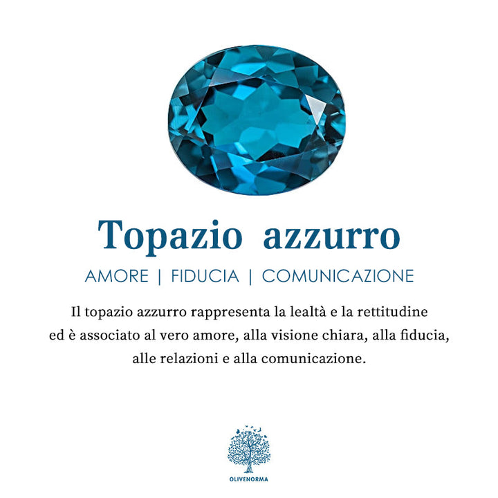 Anello Olivenorma "Sea Blue" Topazio Azzurro Retro 